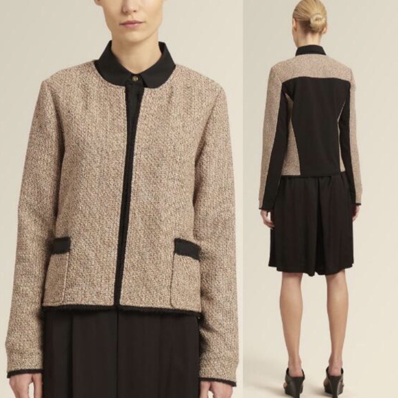 Donna Karan Open-Front Tweed Jacket (Coral) - Picture 3 of 3